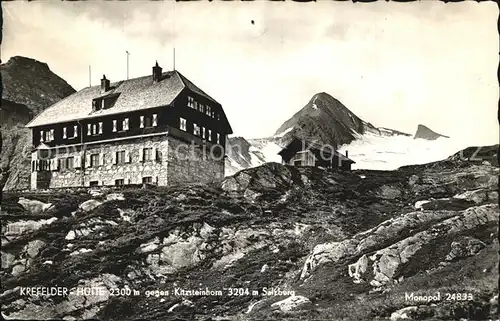 Krefelder Huette Berghaus gegen Kitzsteinhorn Hohe Tauern Kat. Kaprun