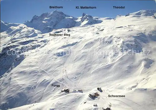 Zermatt VS Furgg Kl. Matterhorn Schwarzsee Fliegeraufnahme Kat. Zermatt