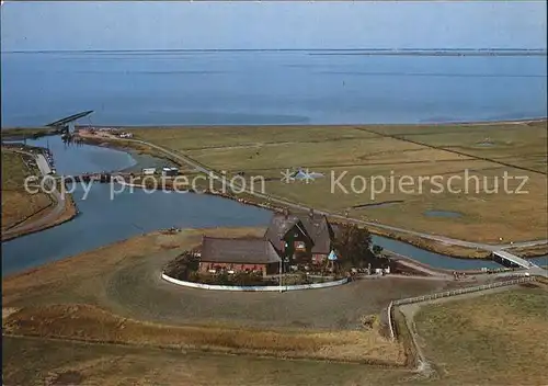 Hallig Hooge Kirchwarft Luftbild Kat. Hooge