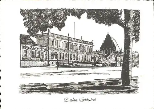 Breslau Niederschlesien Schloss und Doretheenkirche Zeichnung Kat. Wroclaw