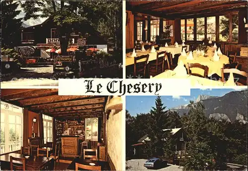 Sallanches Restaurant Hotel Bar Le Chesery Terrasse ombragee face a la chaine du Mont Blanc Cuisine gastronomique Kat. Sallanches