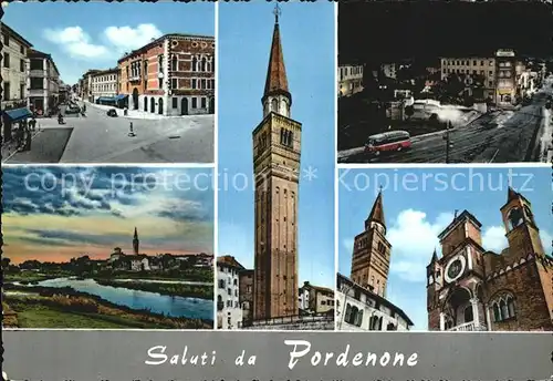 Pordenone Orts und Teilansichten Kirche Panorama Kat. Pordenone