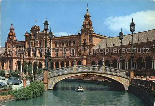 Sevilla Andalucia Plaza de Espana Vista parcial Kat. Sevilla 