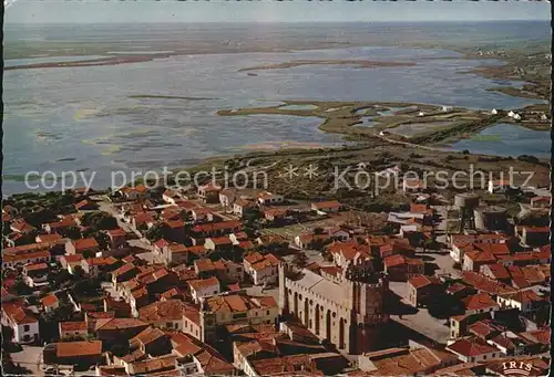 Les Saintes Maries de la Mer Eglise fortifiee La Camargue et la route des Marais Vue aerienne