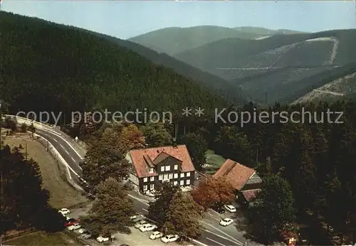 Harz Region Berggasthaus Zum Auerhahn im Oberharz Fliegeraufnahme