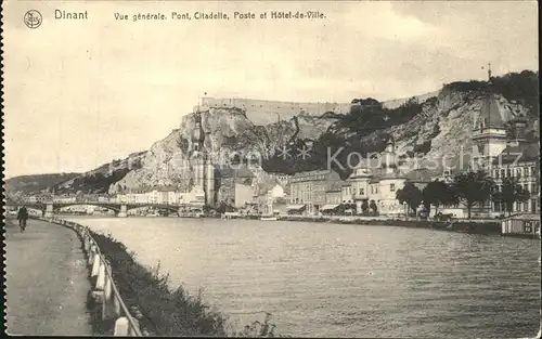 Dinant Wallonie Vue generale Pont Citadelle Poste Hotel de Ville Kat. Dinant