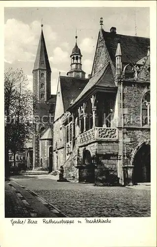 Goslar Rathaustreppe Marktkirche Kat. Goslar