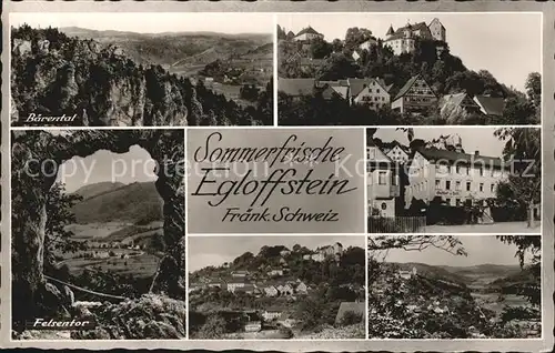 Egloffstein Baerental Felsentor Schloss Panorama Kat. Egloffstein