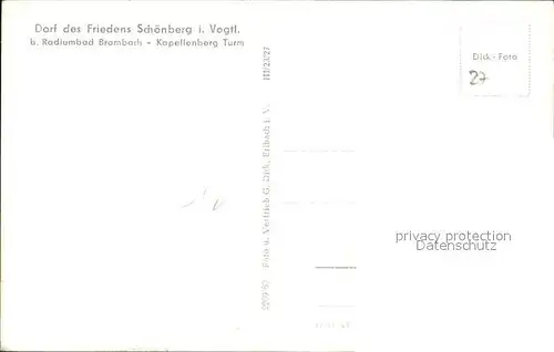 Schoenberg Vogtland Kapellenberg Turm Kat. Mehltheuer Vogtland