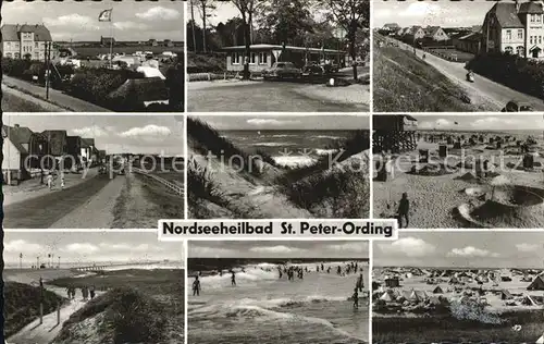 St Peter Ording Teilansichten Strand Hotels Promenade Brandung Kat. Sankt Peter Ording