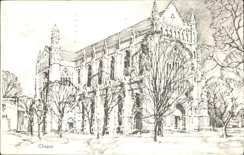 Princeton New Jersey University Chapel Zeichnung Kat. Princeton