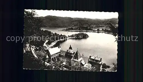 Lac de Sarrans Blick der Insel nach Laussac Kat. Sainte Genevieve sur Argence