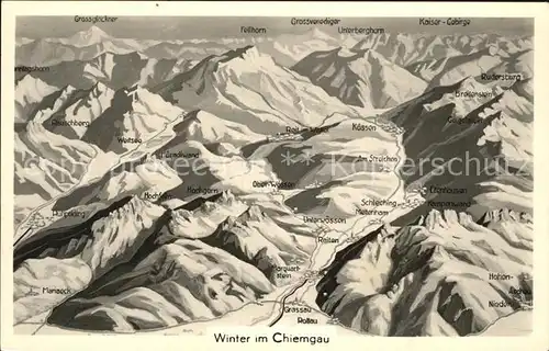 Chiemgau Panoramakarte Kat. Chiemsee