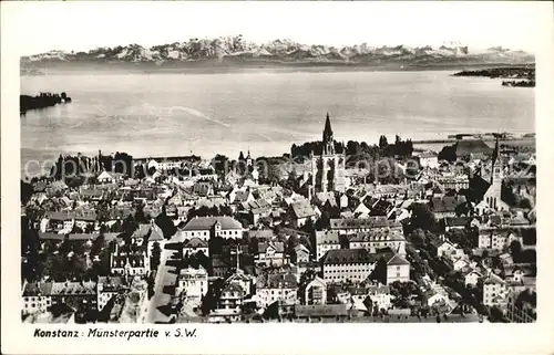 Konstanz Bodensee Panorama mit Muenster Kat. Konstanz