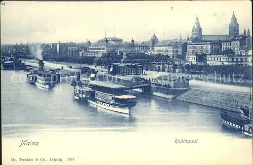 Mainz Rhein Teilansicht Rheinquai