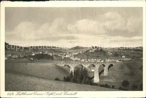 Daun Eifel mit Viadukt Kat. Daun