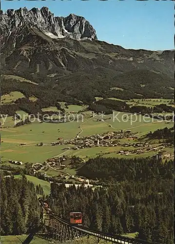 Ellmau Tirol am Wildene Kaiser mit Hartkaiserbahn Kat. Ellmau