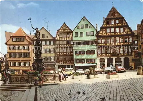 Tuebingen Marktplatz mit Marktbrunnen Kat. Tuebingen