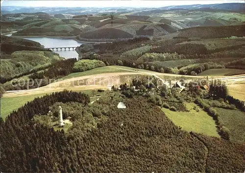 Luedenscheid Homert Aussichtsturm und Versetalsperre Fliegeraufnahme Kat. Luedenscheid