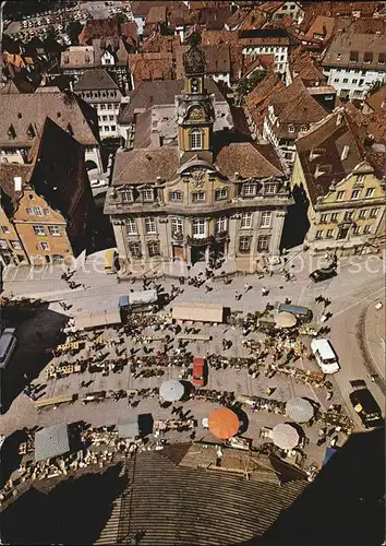 Schwaebisch Hall Blick vom Turm St Michael auf Marktplatz und Rathaus Kat. Schwaebisch Hall