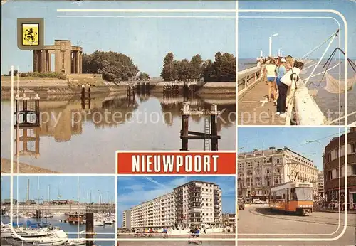 Nieuwpoort Hainaut Hafen Seebruecke Hotel Strassenbahn Kat. 