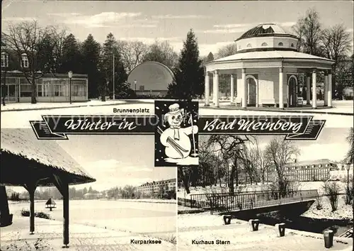Bad Meinberg im Winter Brunnenplatz Kurparksee Kurhaus Stern Kat. Horn Bad Meinberg