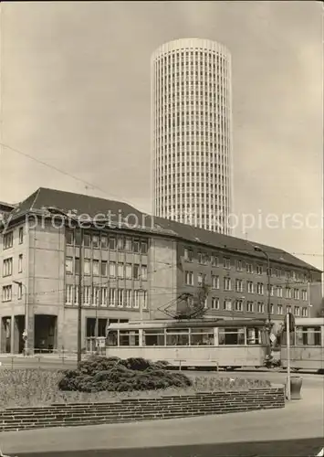 Jena Thueringen Blick vom Holzmarkt zum Forschungshochhaus der Friedrich Schiller Universitaet