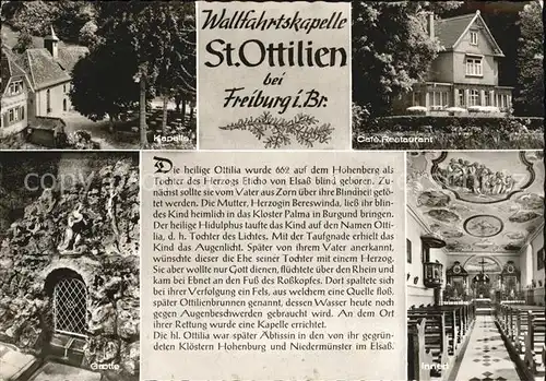 St Ottilien Freiburg Wallfahrtskapelle Grotte Waldrestaurant Kat. Freiburg im Breisgau