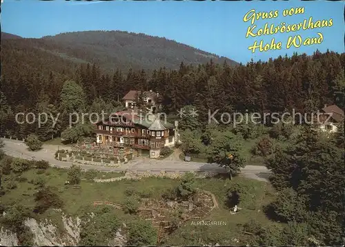 Hohe Wand Berggasthof Kohlroeserlhaus Alpengarten Fliegeraufnahme Kat. Hohe Wand