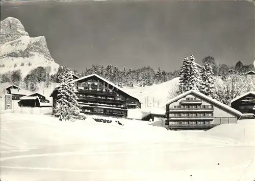 Braunwald GL Haus Bergfrieden mit Kapelle und Schwesternhaus Kat. Braunwald