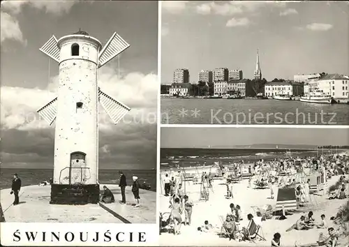 Swinoujscie Windmuehle Panorama Strand Kat. Swinemuende Pommern