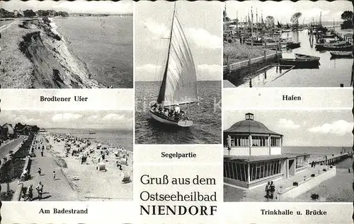 Niendorf Ostseebad Hafen Strand Brodtener Ufer Trinkhalle und Seebruecke Kat. Timmendorfer Strand