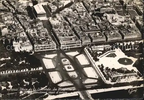 Paris Place de la Concorde La Madeleine Place Vendome Luftbild Kat. Paris