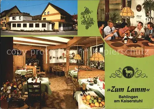 Bahlingen Landgasthof Metzgerei Zum Lamm Kat. Bahlingen am Kaiserstuhl