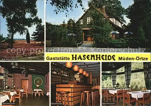 Mueden oertze Gaststaette Hasenheide Hauselberg Speiseraum Gaststube BAr Kat. Fassberg