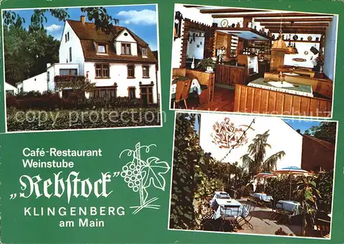 Klingenberg Main Cafe Restaurant Rebstock Gaststube Terrasse Kat. Klingenberg a.Main