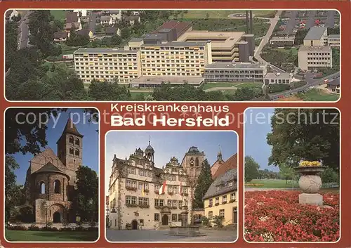 Bad Hersfeld Fliegeraufnahme Stiftsruine Rathaus Dudendenkmal Kat. Bad Hersfeld