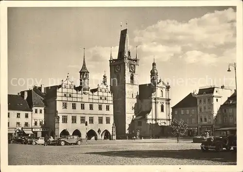 Leitmeritz Litomerice Nordboehmen Rathaus Stadtkirche Kat. Litomerice