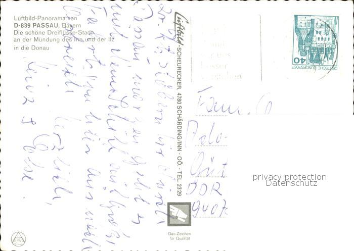 Passau Dreifluessestadt Muendung Inn Ilz Donau Fliegeraufnahme Kat