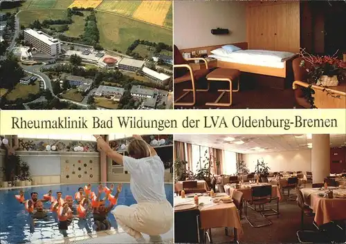 Bad Wildungen Fliegeraufnahme Rheumaklinik Zimmer Bewegungsbad Speisesaal Kat. Bad Wildungen