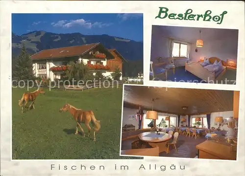 Fischen Allgaeu Gaestehaus Beslerhof Gaststube Zimmer Pferde Kat. Fischen i.Allgaeu