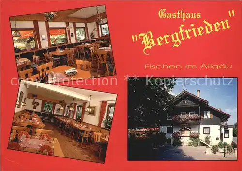 Fischen Allgaeu Gasthaus Bergfrieden Gastraeume Kat. Fischen i.Allgaeu