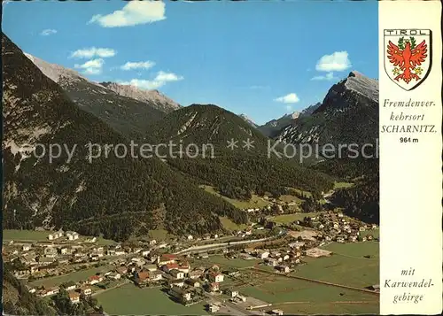 Scharnitz mit Karwendelgebirge Fliegeraufnahme Kat. Scharnitz