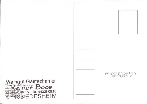 Edesheim Pfalz Weingut und Gaestezimmer Boos Kat. Edesheim