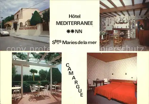Saintes Maries de la Mer Hotel Mediterranee Kaminzimmer Terrasse Gaestezimmer