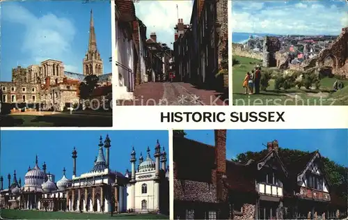 Sussex The Cathedral Chichester Keere Street The Caste Hastings Royal Pavilion Brighton Tudor Cottages