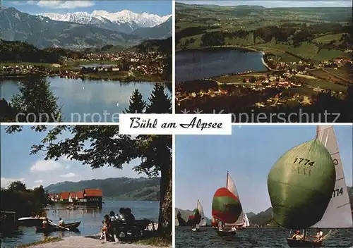 Buehl Alpsee Fliegeraufnahme Strand Camping Segeln Kat. Immenstadt i.Allgaeu