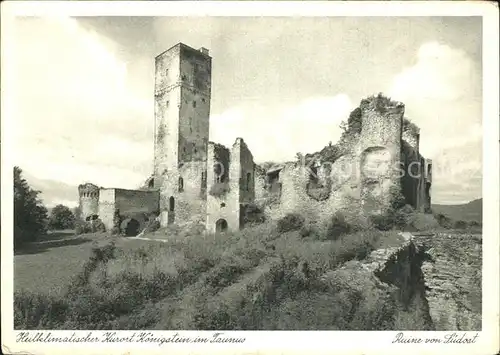 Koenigstein Taunus Ruine von Suedost Kat. Koenigstein im Taunus