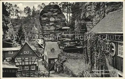 Saechsische Schweiz Rathewalder Muehle Kat. Rathen Sachsen