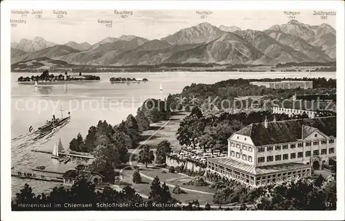 Chiemsee Herreninsel Schlosshotel Cafe Restaurant Kat. Chiemsee